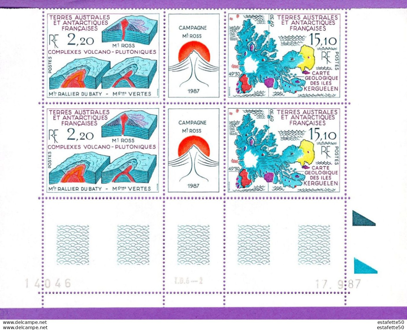 TAAF;1987/1988;coin Daté, TP N° 139A; Campagne Mont Ross ;NEUFS**,MNH - Annate Complete