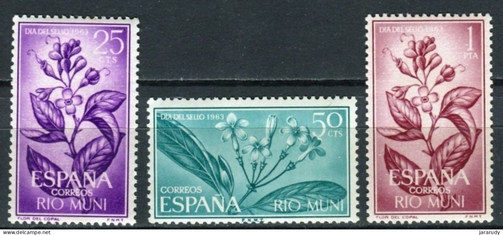 RÍO MUNI FLORA DÍA DEL SELLO 1964 Yv 42/4 MNH - Rio Muni