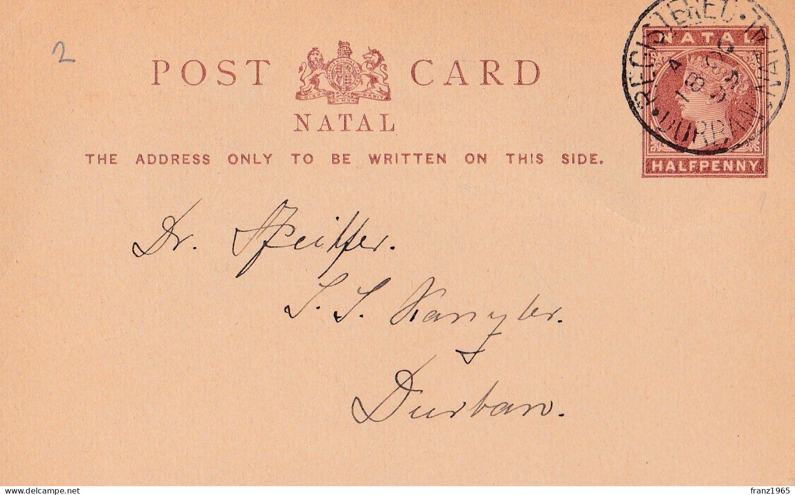Post Card - 1899 - Natal (1857-1909)