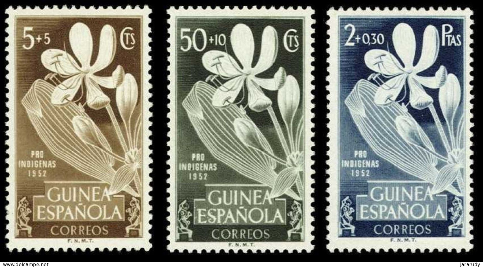 GUINEA ESPAÑOLA FLORA 1952 Yv 336/8 MNH - Guinea Española