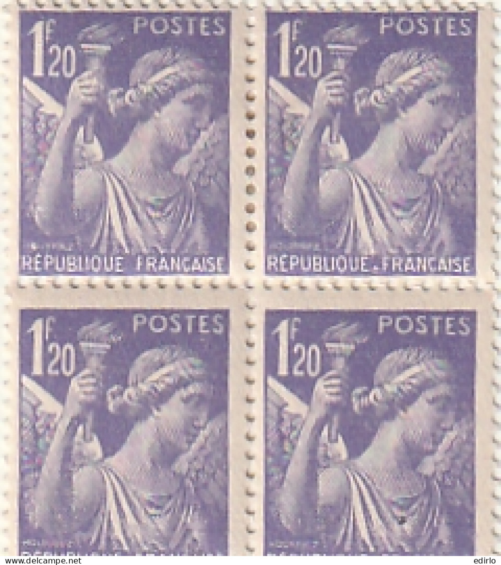 ///   FRANCE ///     ensemble de Blocs de 4  Marianne de IRIS  timbres * et **