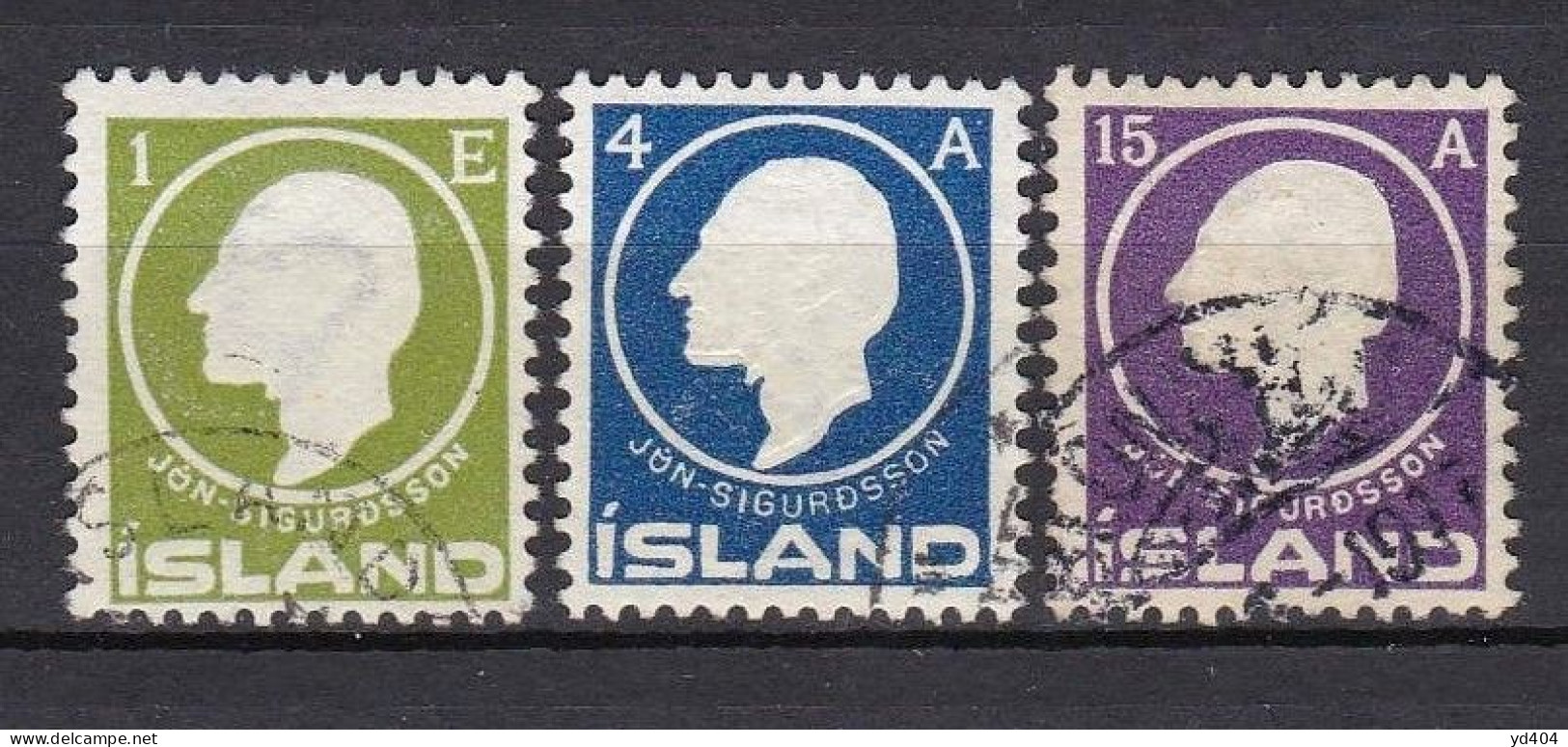 IS011B – ISLANDE – ICELAND – 1911 – JON SIGURDSSON – SG # 96-98-100 USED - Gebraucht