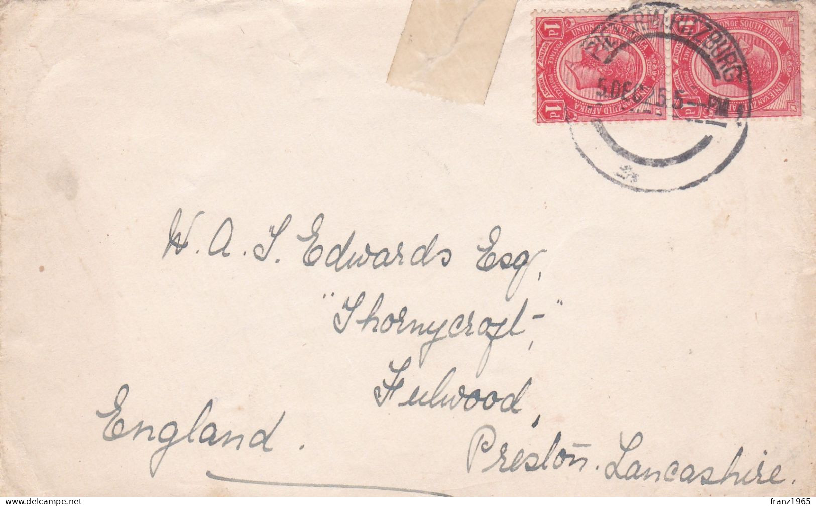 From South Africa To UK - 1925 - Covers & Documents