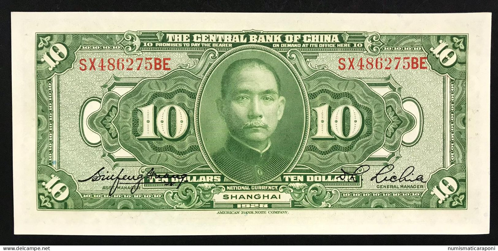 CINA  The Central Bank Of China 10 Dollars Shanghai 1928 LOTTO 005 - China