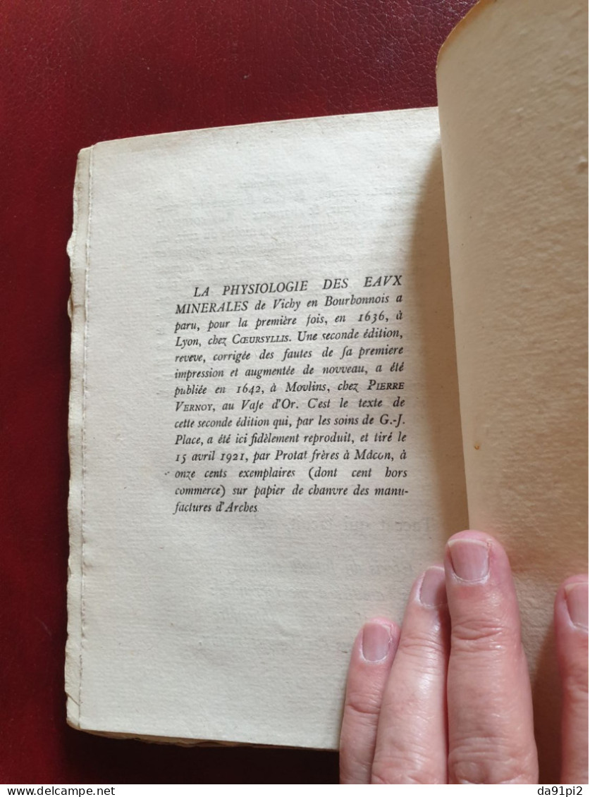 Rare Physiologie Des Eaux Minérales De Vichy En Bourbonnois (réédition 1921). - Bourbonnais