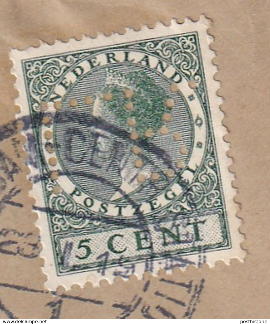 Envelop PERFIN  L.R.   23 Feb 1935 Amsterdam Centraal Station - Perfins