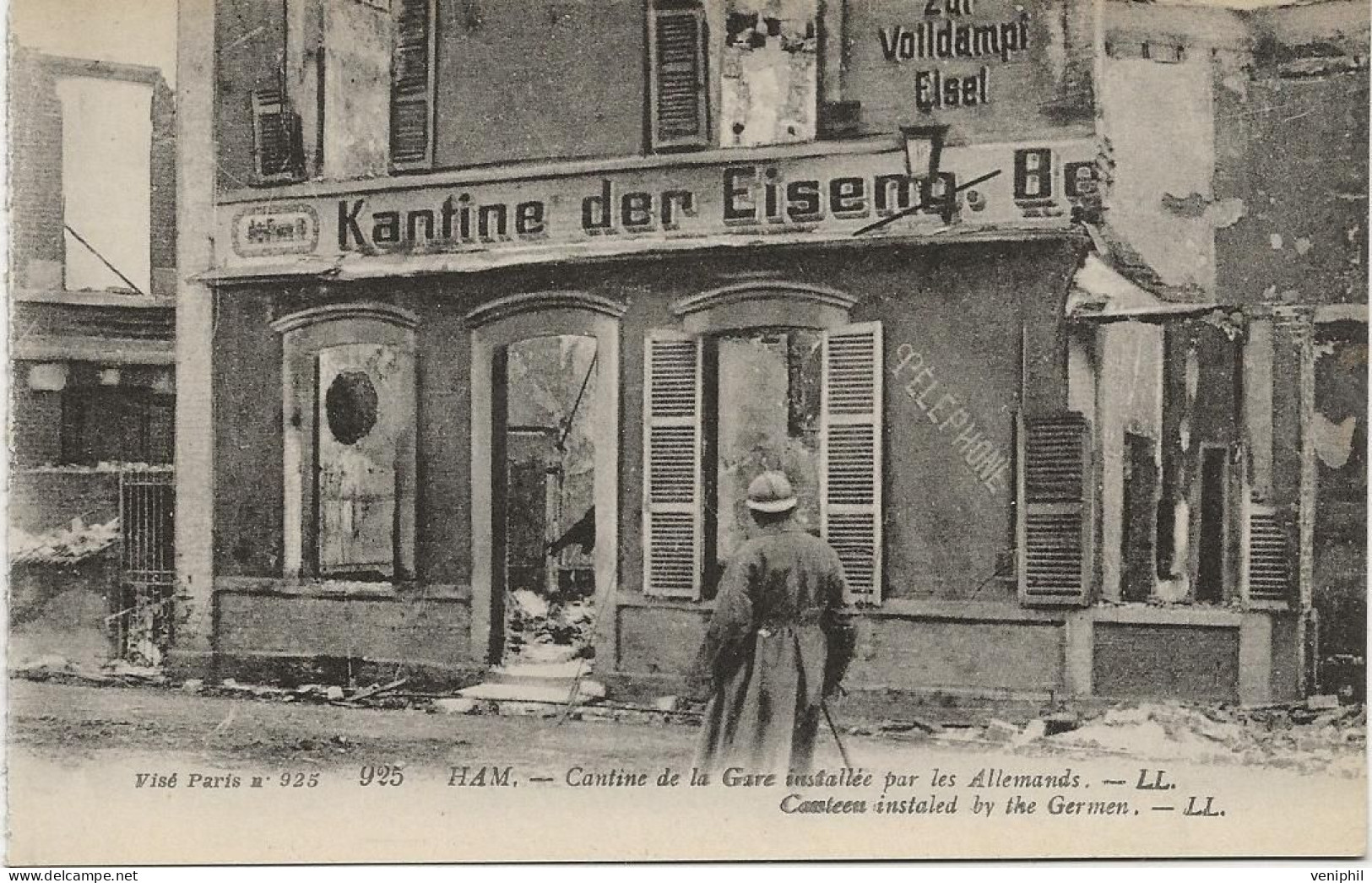 CARTE HAM -SOMME - CANTINE DE LA GARE INSTALLLEE PAR LES ALLEMANDS -1914-18 - Ham