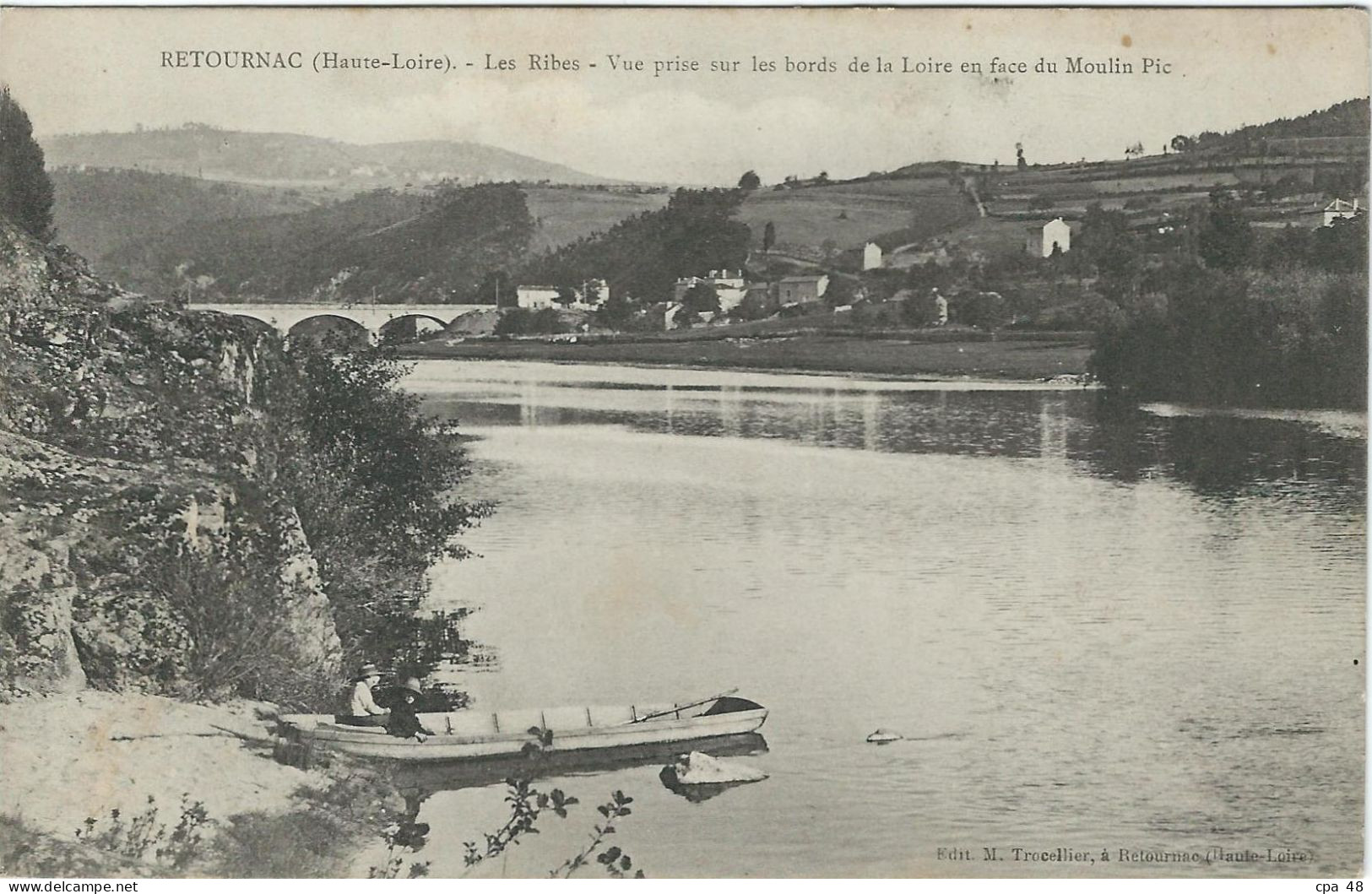 HAUTE LOIRE : Retournac, Les Ribes, Les Bords De La Loire En Face Du Moulin Pic - Retournac