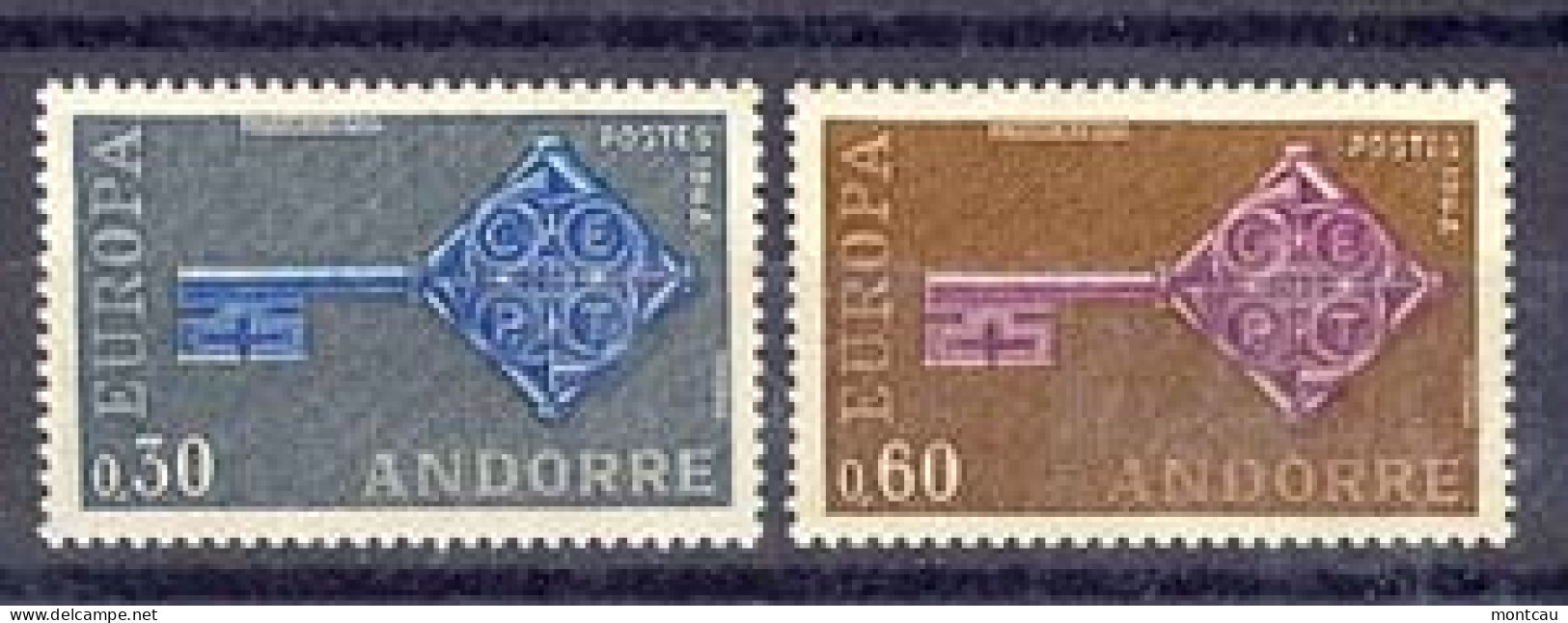 Andorra -Franc 1968 Europa. Y=188-89 E=208-09 - 1968