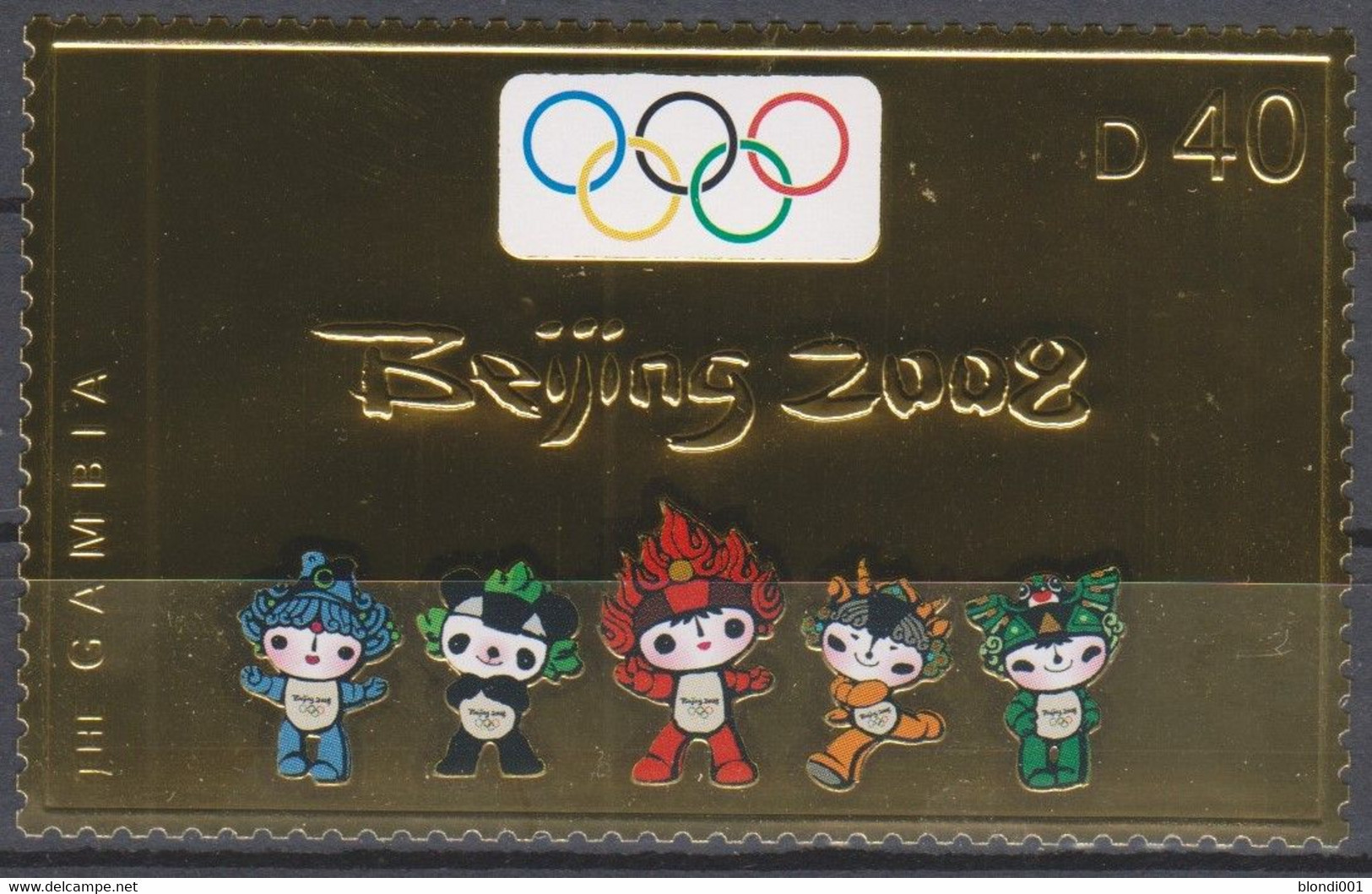 Olympics 2008 - Mascot - GAMBIA - Stamp Gold MNH - Estate 2008: Pechino