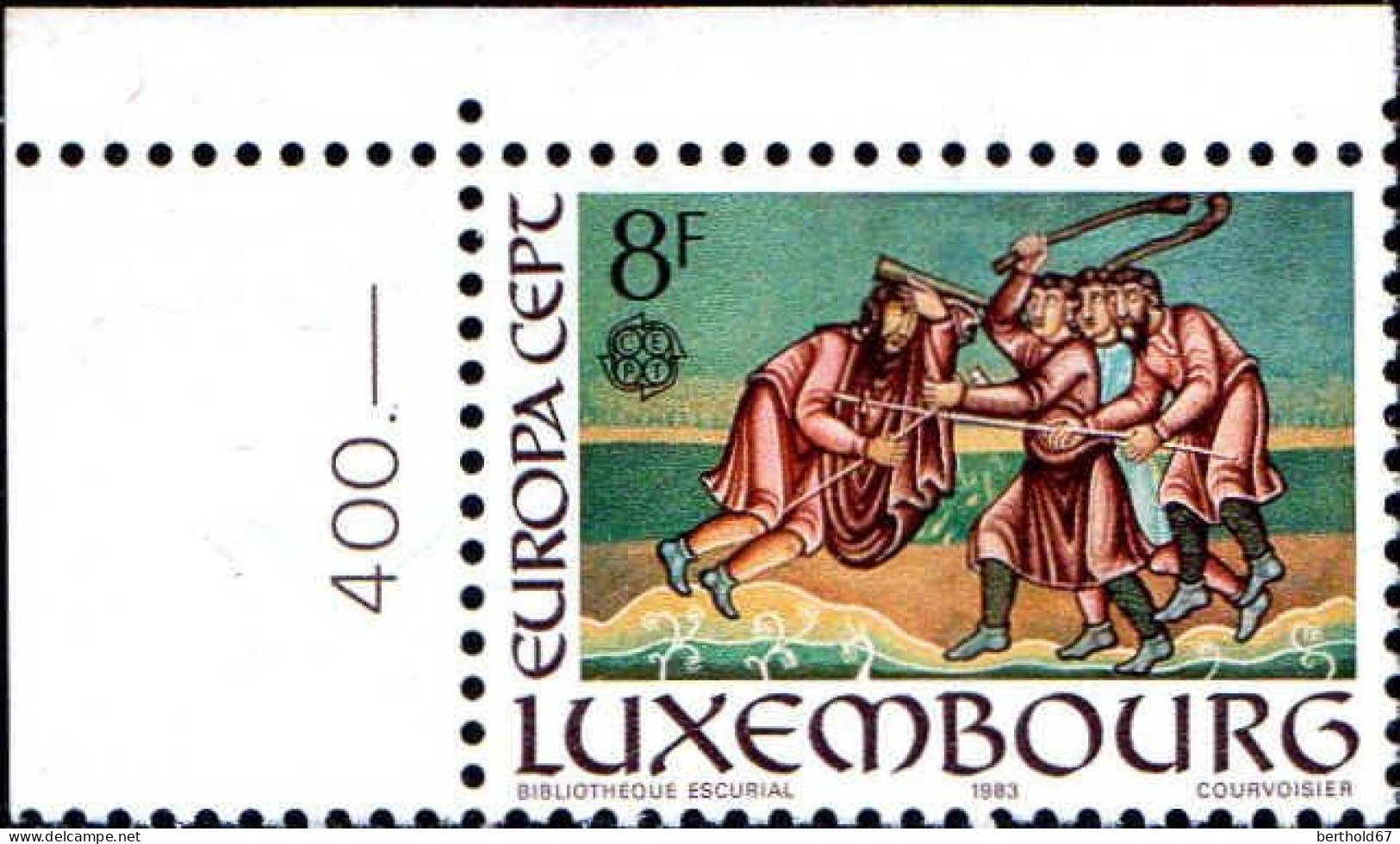 Luxembourg Poste N** Yv:1024 Mi:1074 Europa Cept Bibliothèque Escurial Coin D.feuille - 1983
