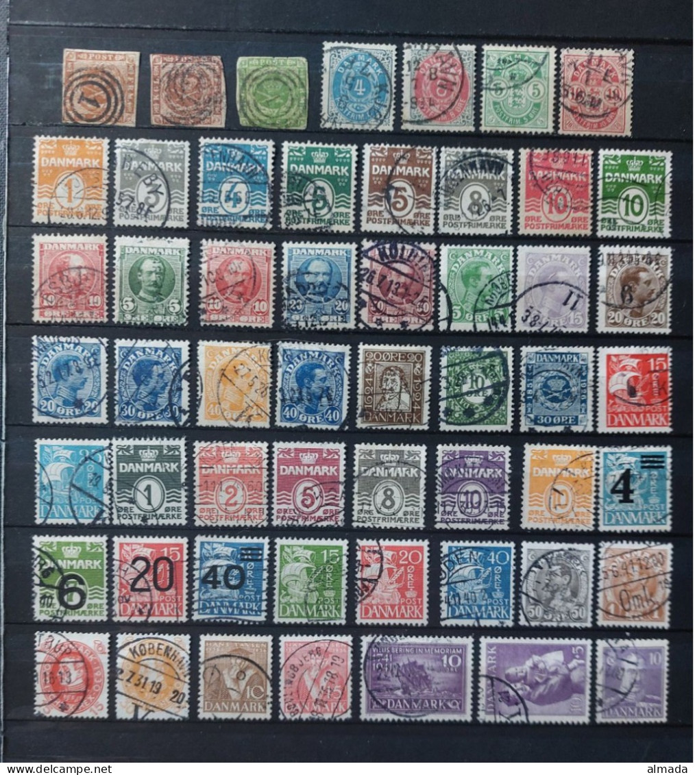 Dänemark Ca. 1858-1942: 54 Versch. Gestempelt  54 Diff. Used - Collections