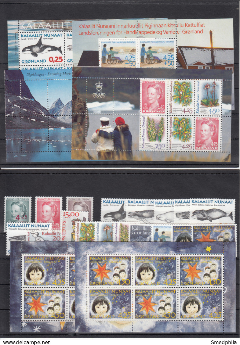 Greenland 1996 - Full Year MNH ** Including Booklet Sheets - Années Complètes