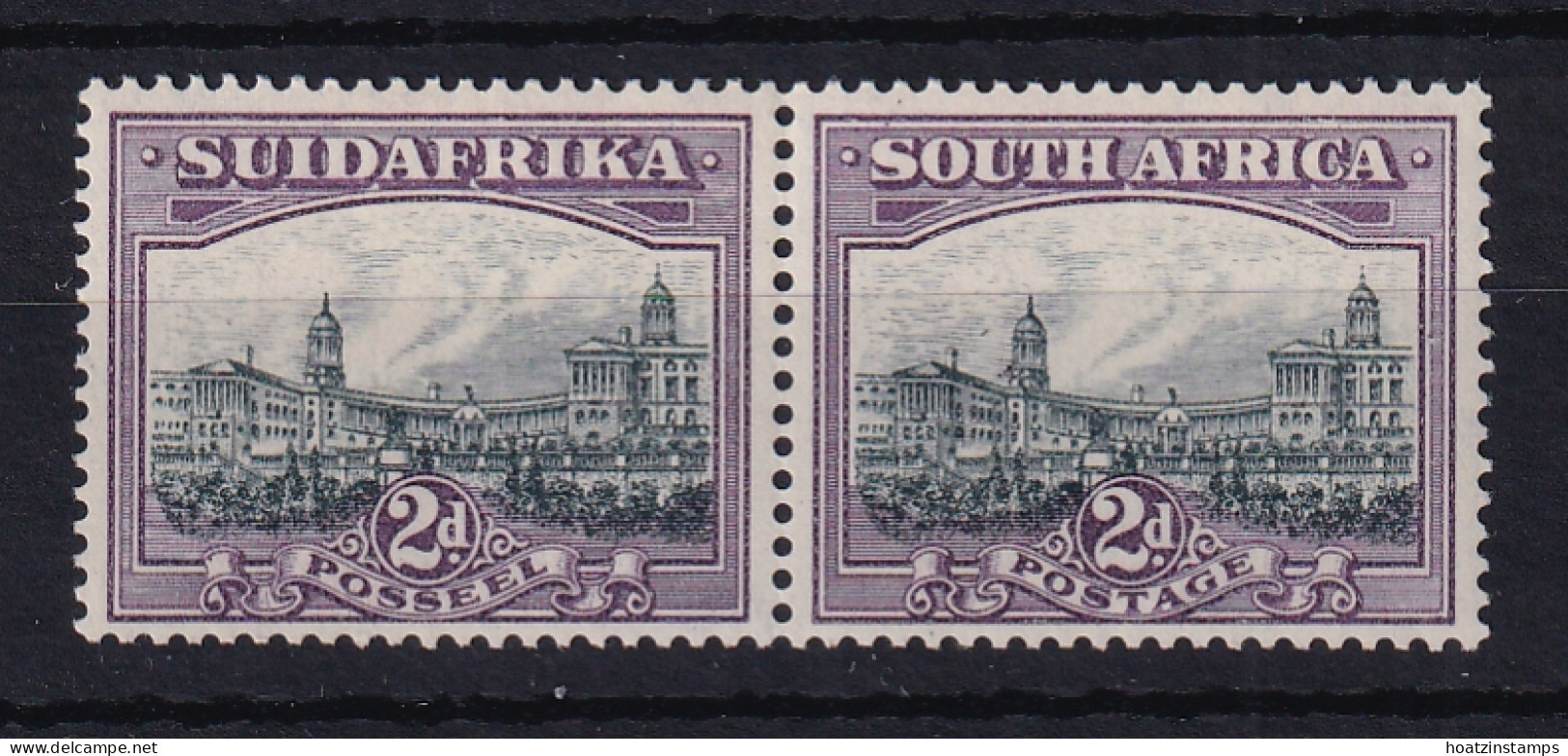South Africa: 1930/44   Union Buildings   SG44bw    2d   Slate-grey & Lilac  [Wmk Inverted]    MH Pair - Nuovi