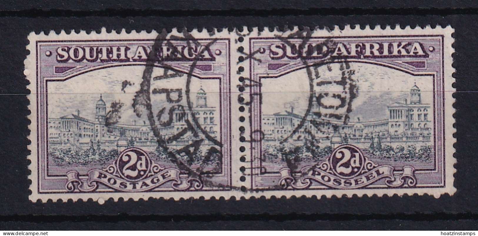 South Africa: 1933/48   Union Buildings   SG58a    2d   Grey & Dull Purple    Used Pair - Gebruikt