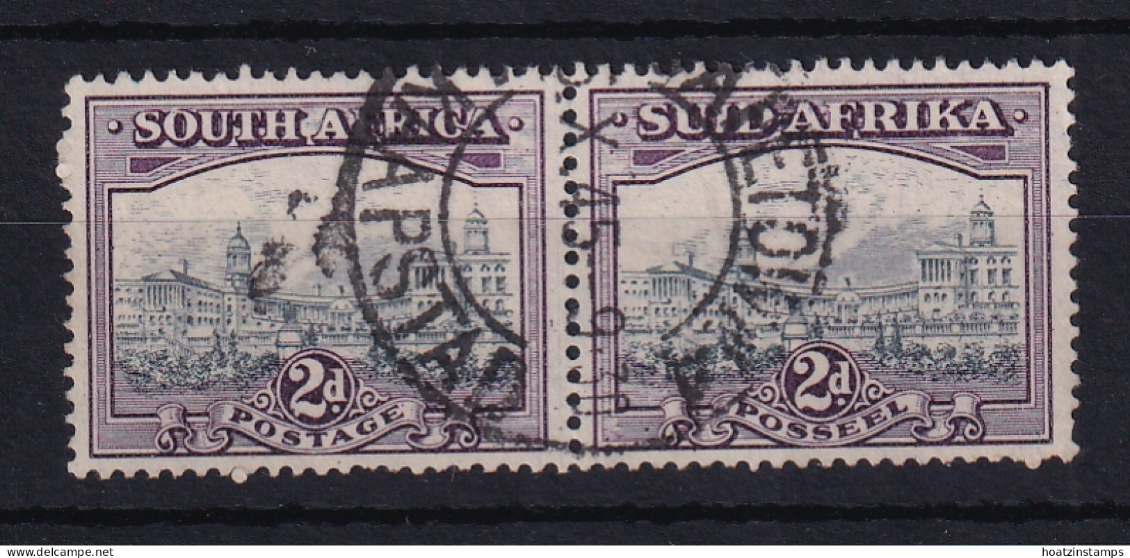 South Africa: 1933/48   Union Buildings   SG58a    2d   Grey & Dull Purple    Used Pair - Used Stamps