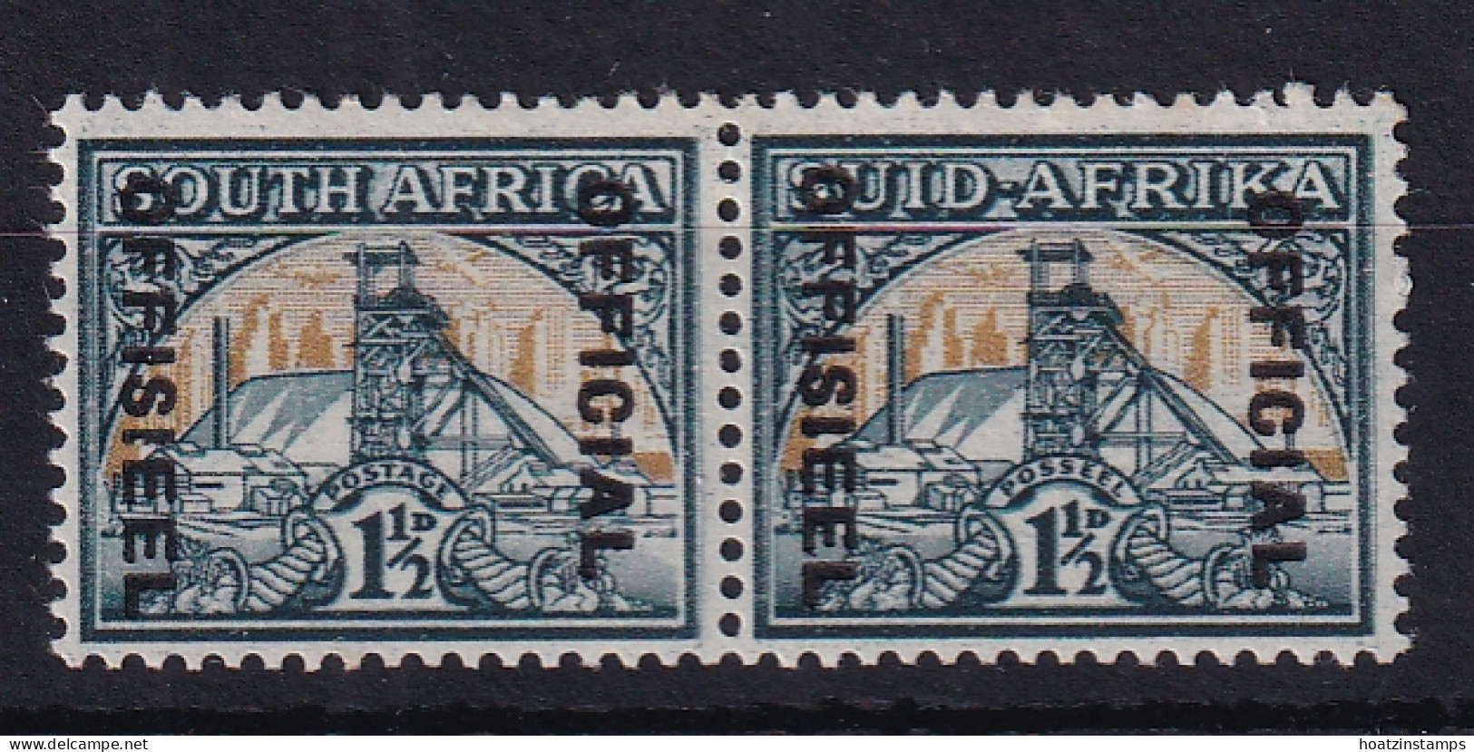 South Africa: 1950/54   Official - Goldmine   SG O44    1½d    MH Pair - Dienstzegels