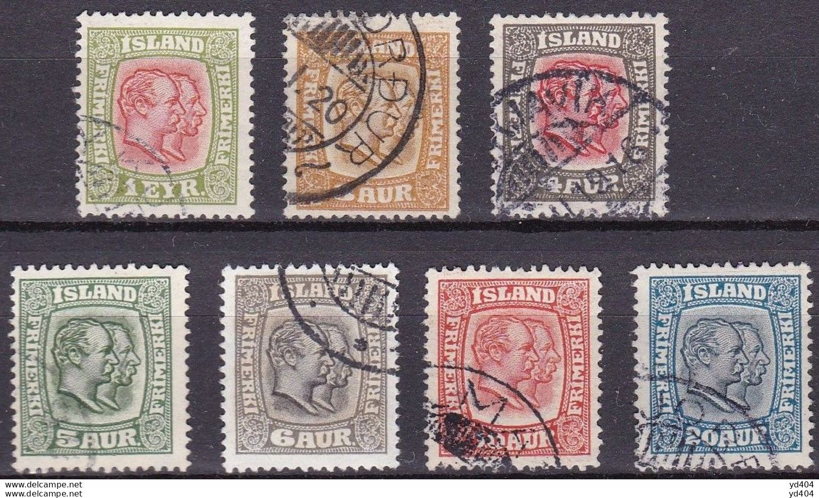 IS013 – ISLANDE – ICELAND – 1915/18 – KINGS CHRISTIAN IX & FREDERIK VII – Y&T # 75/81 USED 180 € - Usati