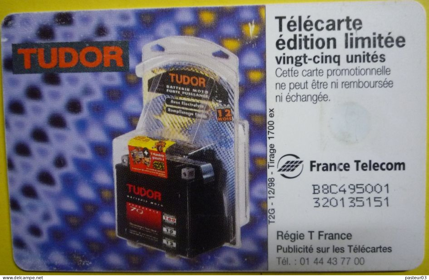 Tudor Batteries Pour Motos Tirage 1 700 Exemplaires 25 Unités 1998 - Privadas