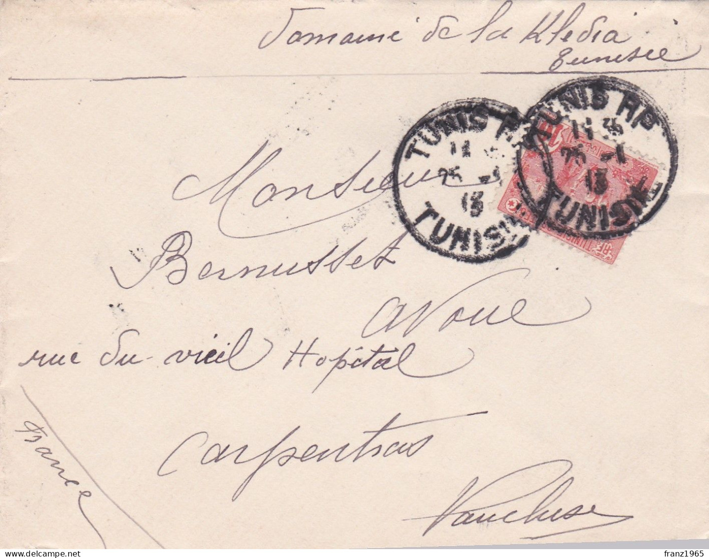 From Tunisia To France - 1913 - Brieven En Documenten