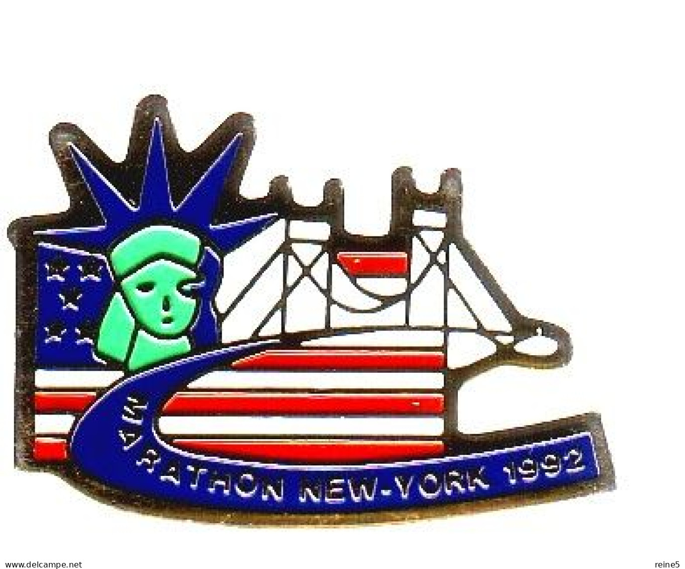 PIN'S MARATHON DE NEW-YORK 1992 -TRES BEAU PIN'S -SUPER DESIGN -TRES BON ETAT -REF-TLP-SP-ATH-13 - Atletismo