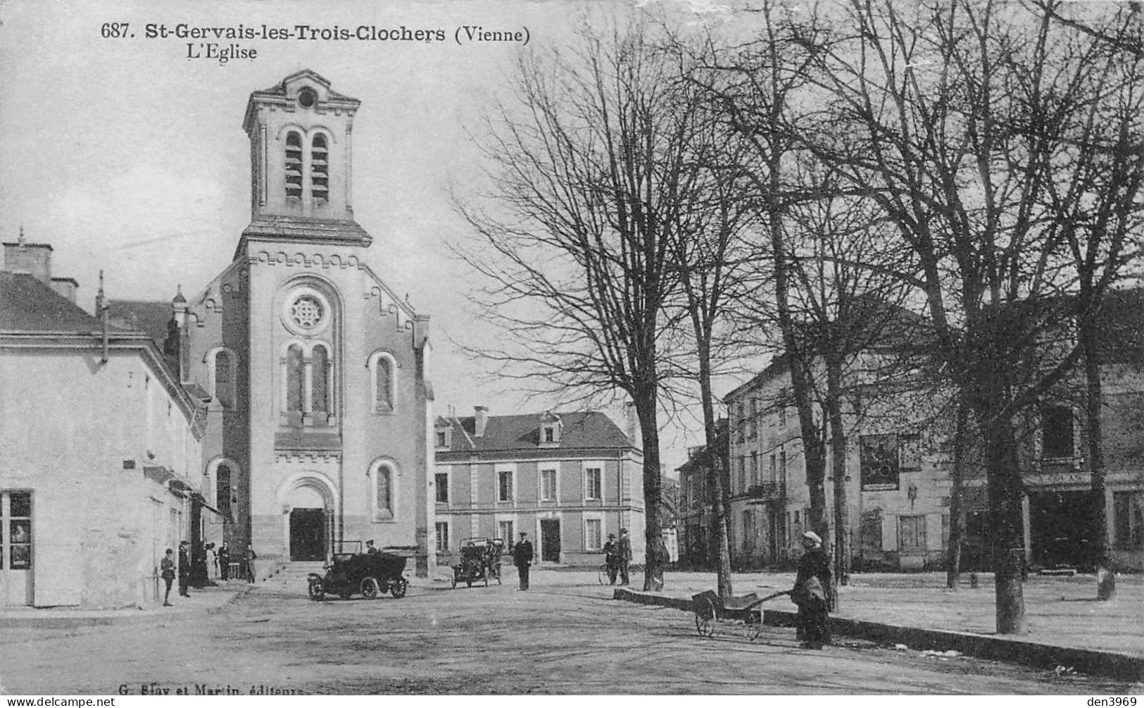 SAINT-GERVAIS-les-TROIS-CLOCHERS (Vienne) - L'Eglise - Ecrit (2 Scans) - Saint Gervais Les Trois Clochers