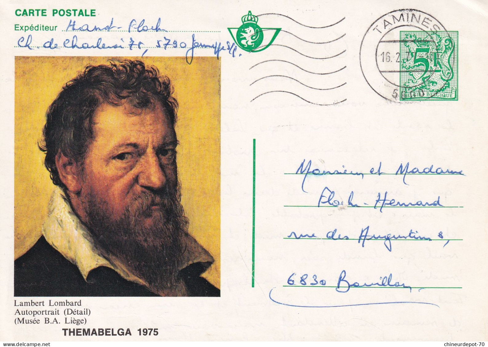 1975 Themabelga Lambert Lombard Jemeppe Sur Sambre Bouillon Tamines - Cartas & Documentos