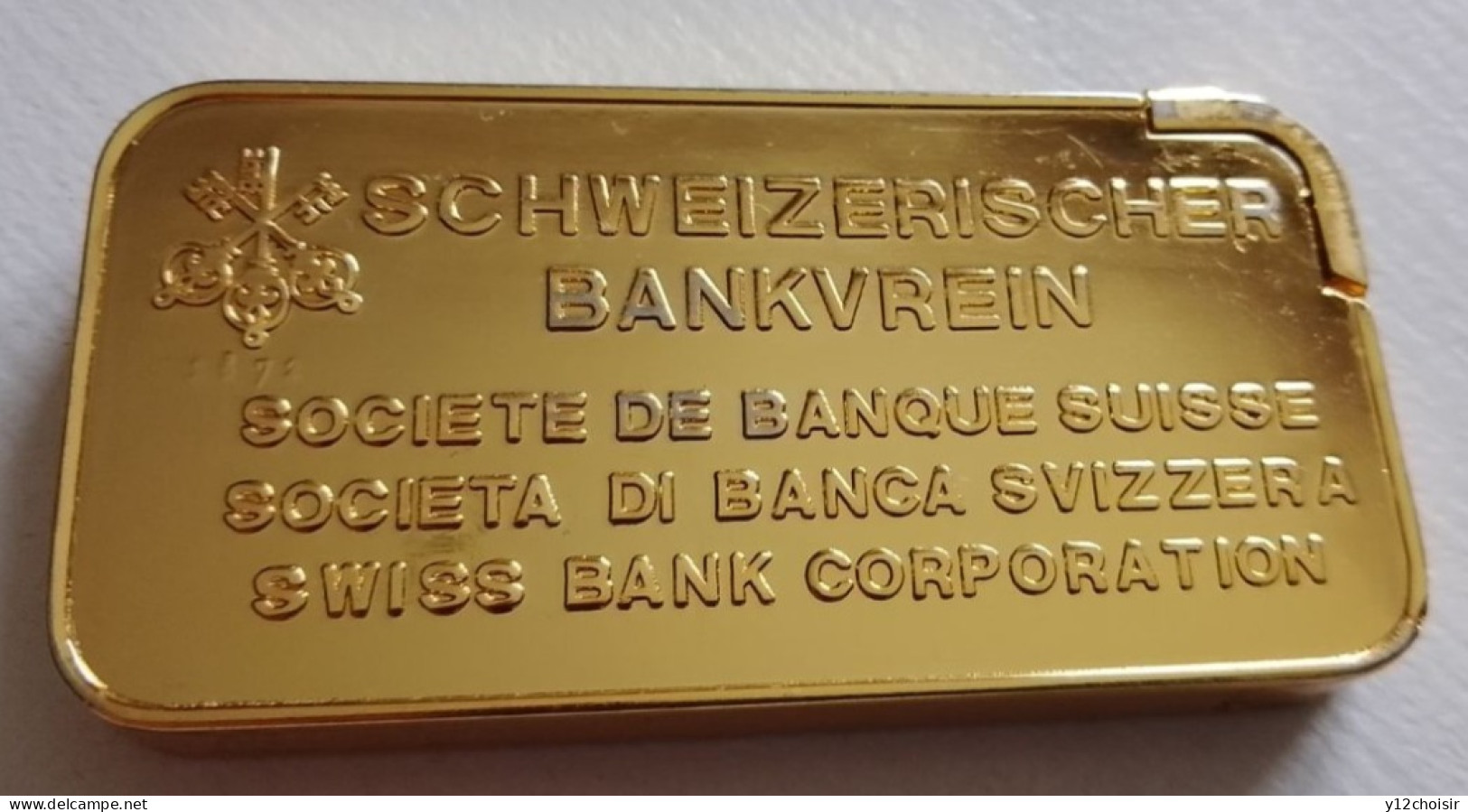 Briquet Société De Banque Suisse . Fein Gold 999.9  Repro Lingot D'or 50 Grammes . SBS SCHWEIZERISCHER BANKVREIN - Autres & Non Classés