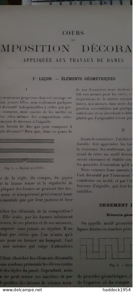 Cours De Composition Décorative Appliquée Aux Travaux De Dames G.SCHEFER KLEIN Laurens 1899 - Innendekoration