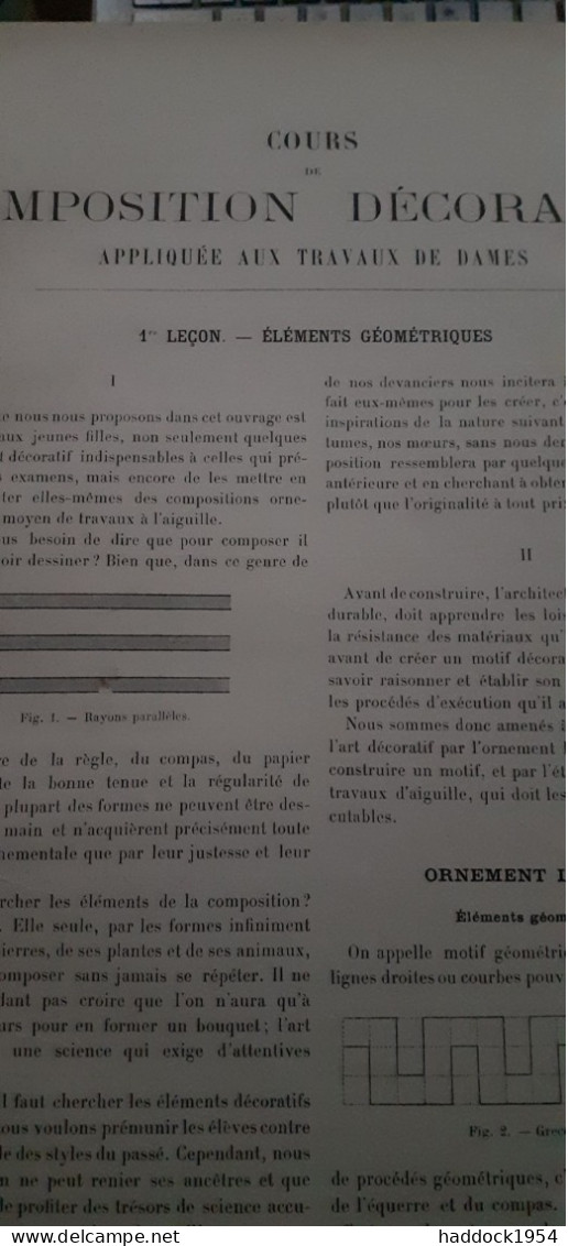 Cours De Composition Décorative Appliquée Aux Travaux De Dames G.SCHEFER KLEIN Laurens 1899 - Interieurdecoratie