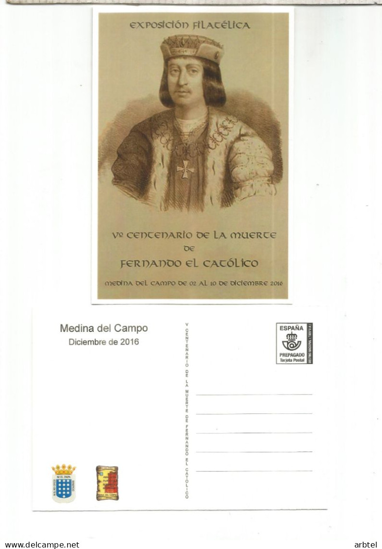 ENTERO POSTAL TARIFA A MEDINA DEL CAMPO VALLADOLID FERNANDO EL CATOLICO - 1931-....