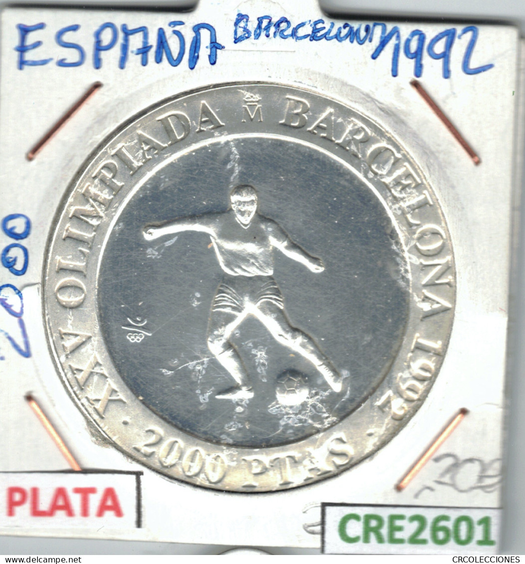 CRE2601 MONEDA 2000 PTAS BARCELONA 92 XXV OLIMPIADA PLATA 1992 - Otros & Sin Clasificación