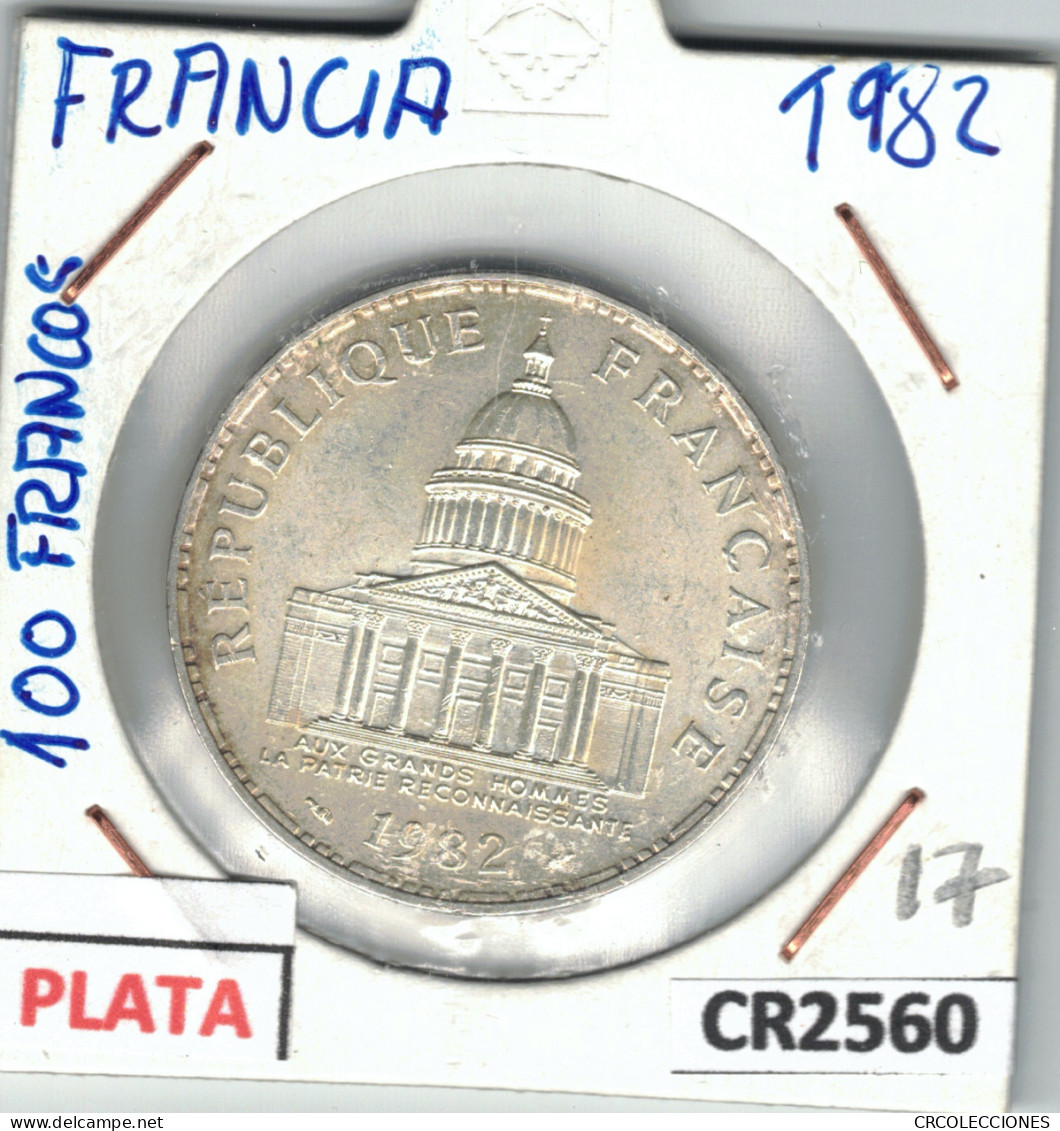 CR2560 MONEDA 100 FRANCOS FRANCIA PLATA 1982 - Andere - Europa