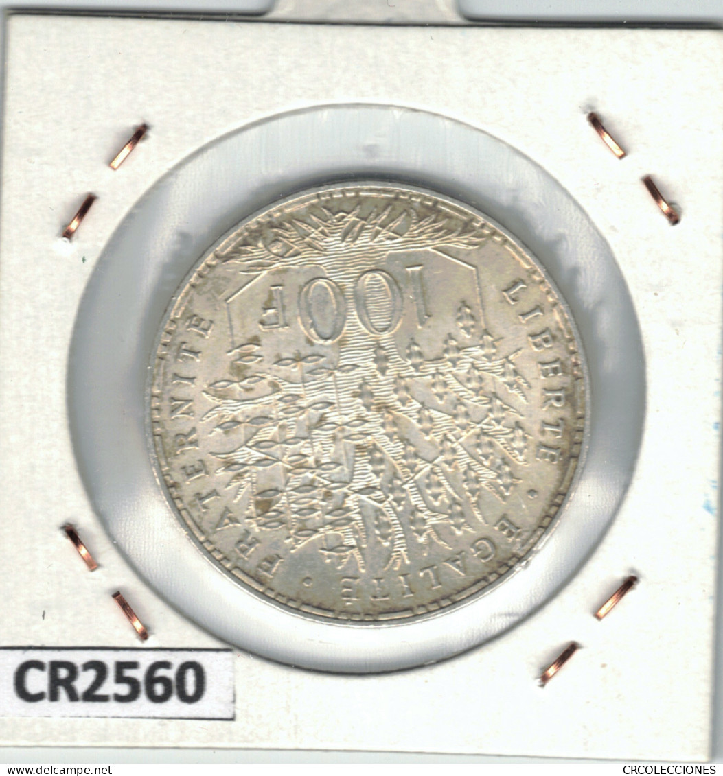 CR2560 MONEDA 100 FRANCOS FRANCIA PLATA 1982 - Andere - Europa