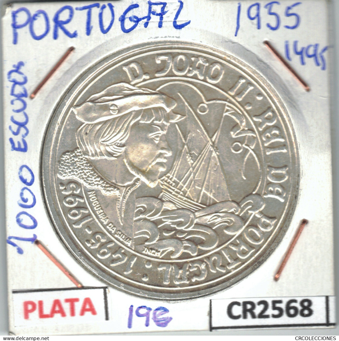 CR2568 MONEDA 1000 ESCUDOS PORTUGAL D.JOAO II 500 ANIVERSARIO MUERTE PLATA 1995 - Andere - Europa