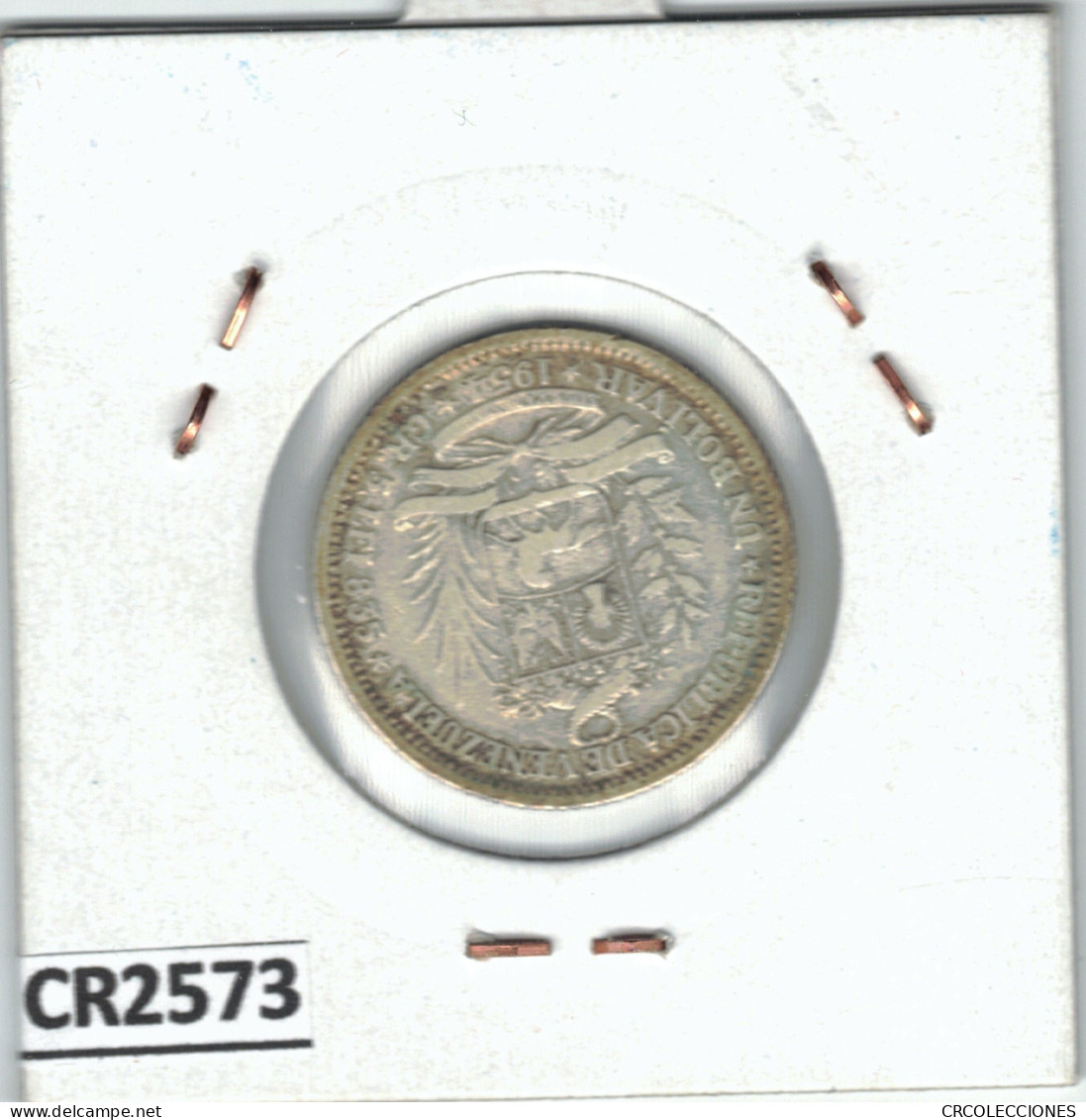 CR2573 MONEDA 1 BOLIVAR VENEZUELA PLATA 1954 - Andere - Amerika