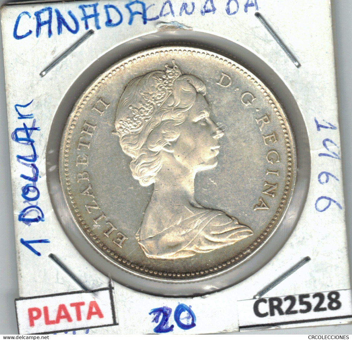 CR2528 MONEDA 1 DOLLAR CANADA PLATA 1966 - Otros – América