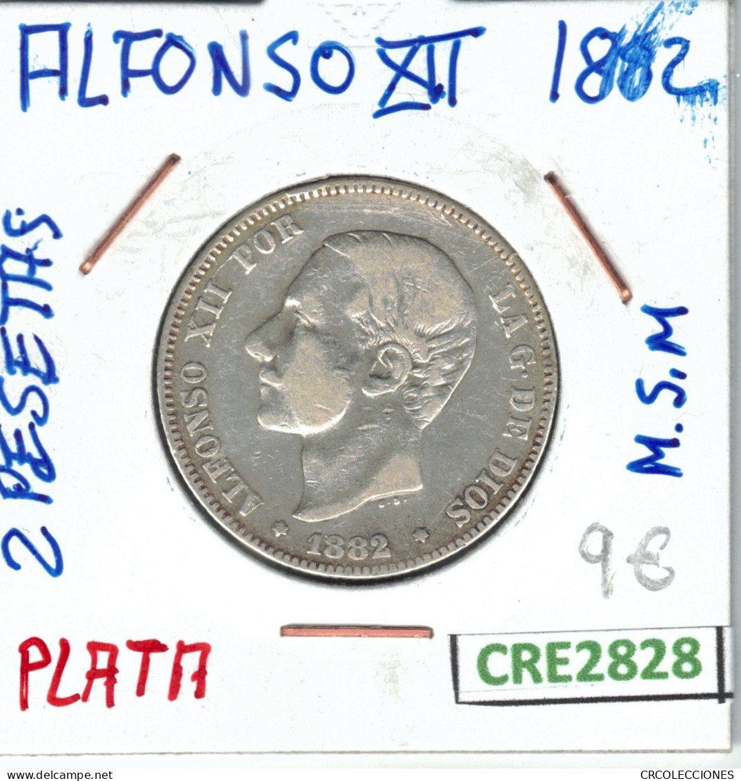 CRE2828 MONEDA 2 PTAS ALFONSO XII PLATA 1882 - Otros & Sin Clasificación