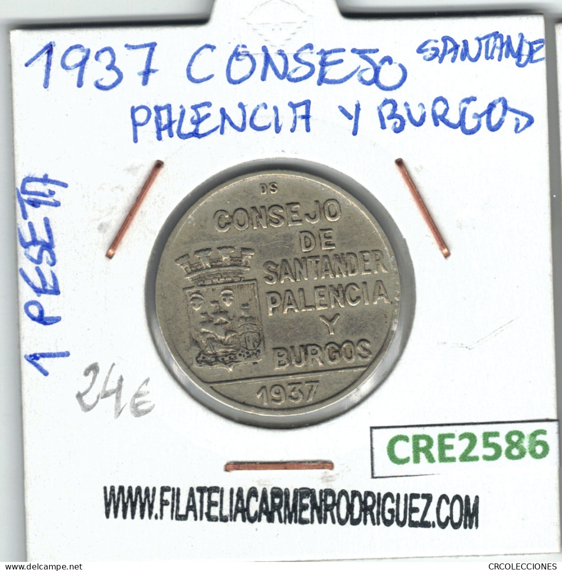 CRE2586 1 PTA GUERRA CIVIL CONSEJO DE SANTANDER PALENCIA Y BURGOS 1937 - Andere & Zonder Classificatie