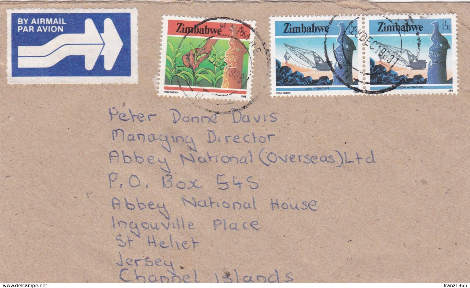 From Zimbabwe To Jersey - 1988 - Zimbabwe (1980-...)