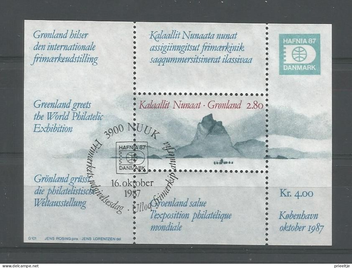 Greenland 1987 Hafnia S/S Y.T. BF 2 (0) - Blocks & Kleinbögen