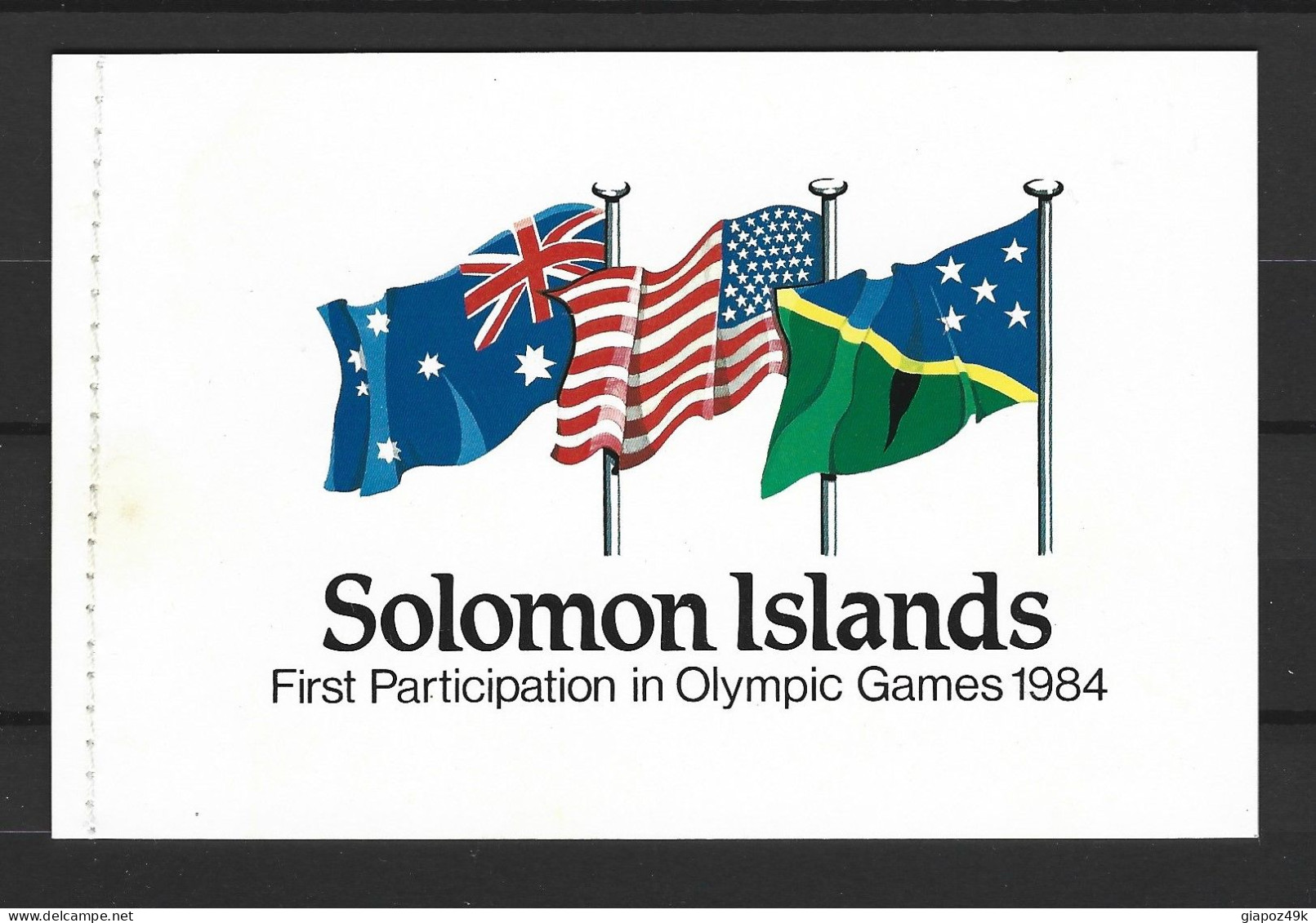 ● 1984 SOLOMON ISLANDS ● Oceania ֍ Olimpic Games ֍ Libretto Con 9 Valori ● Carnet  ● Lotto XX ● - Islas Salomón (1978-...)