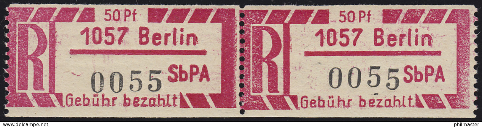 Einschreibemarke 1 Cx Z Gebührenzettel - PLZ 1057 Berlin, ** Postfrisch / MNH - Etiquetas De Certificado