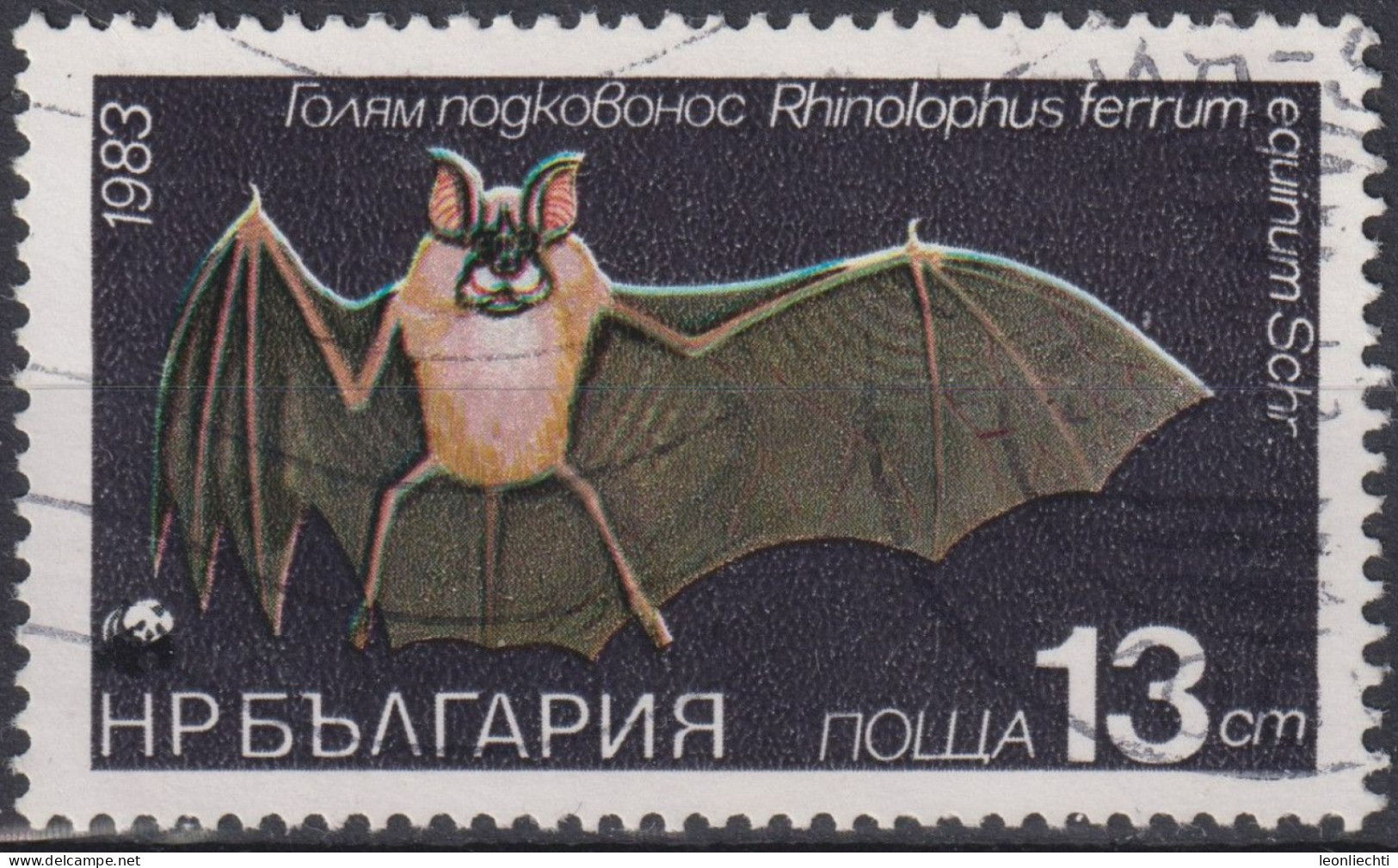 1983 Bulgarien ° Mi:BG 3237, Sn:BG 2943, Yt:BG 2817, Greater Horseshoe Bat (Rhinolophus Ferrumequinum), Fledermaus - Chauve-souris