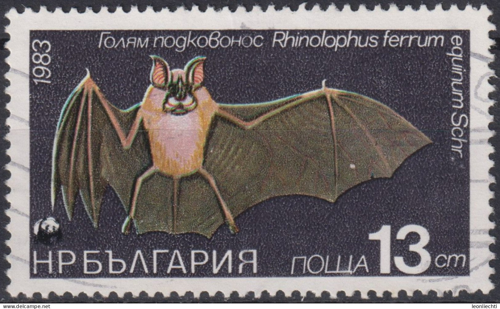 1983 Bulgarien ° Mi:BG 3237, Sn:BG 2943, Yt:BG 2817, Greater Horseshoe Bat (Rhinolophus Ferrumequinum), Fledermaus - Used Stamps