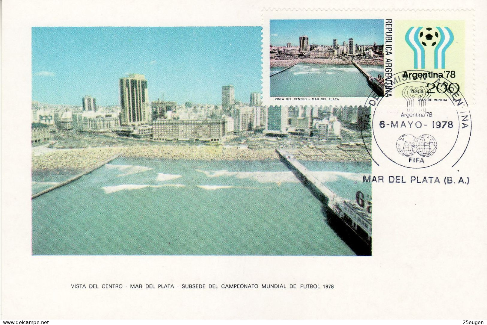 ARGENTINA 1978 COMMEMORATIVE MAXICARD MAR DEL PLATA - 1978 – Argentine