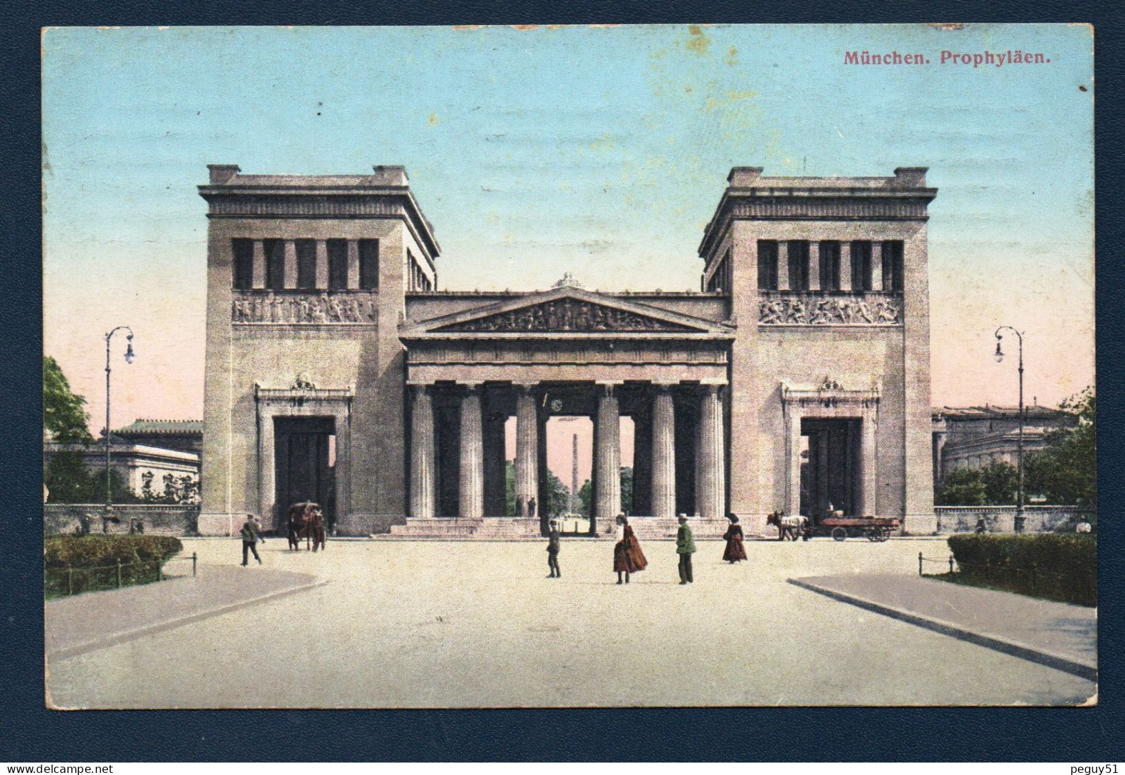 München. Porte Du Propylée ( 1862), Königsplatz. Feldpost München Et Censure Strassburg. 20.08.1918 - Muenchen