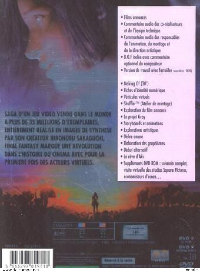 FINAL FANTASY  LES CREATURES DE L ESPRIT    ( 2 DVD ) - Sci-Fi, Fantasy