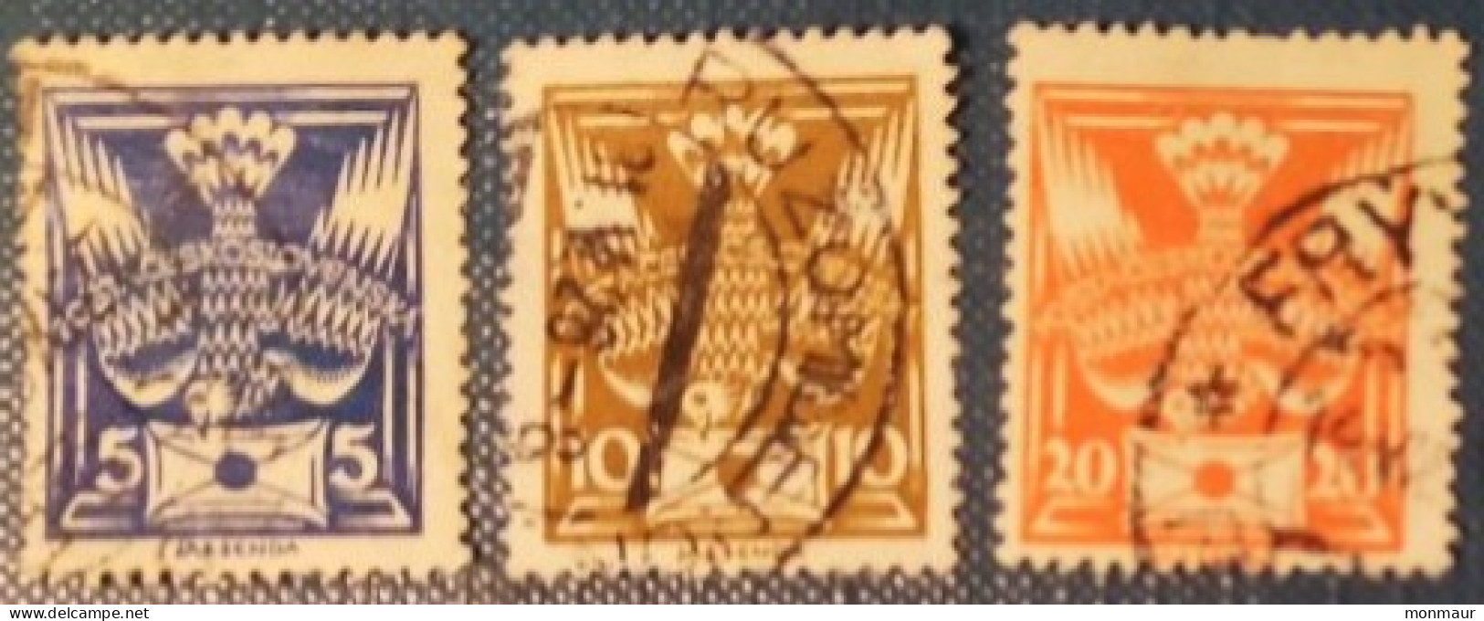 CECOSLOVACCHIA  1920-25 YT 155-158-161 - Used Stamps