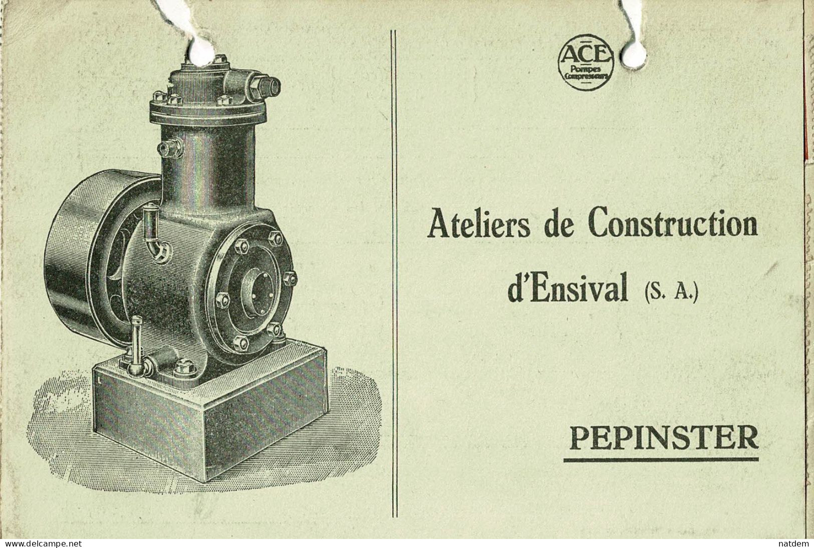 Verviers, Pepinster, Ensival, Ateliers De Construction D'Ensival, ACE, 3 Volets, Arrachée D'un Classeur! - Pepinster